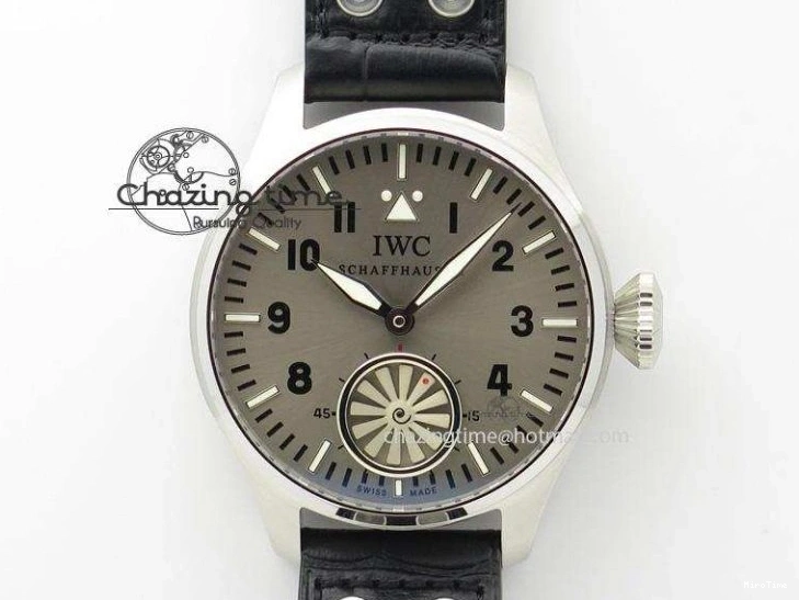 MIROTIME 0429 Compact Big Pilot “Markus Buhler” IW5003 Turbine V6F Best Edition Grey Dial On Leather Strap A 7314
